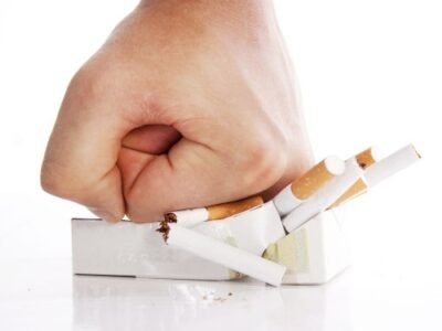 Getting smoke in your face on a terrace or at an entrance